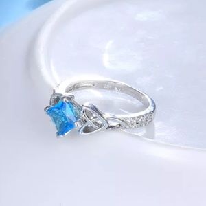 Sterling Silver Ring  Blue topaz 925 stamped